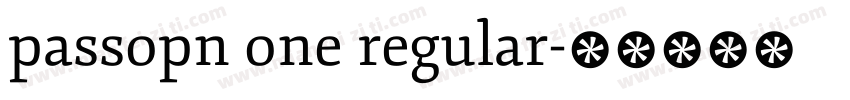 passopn one regular字体转换